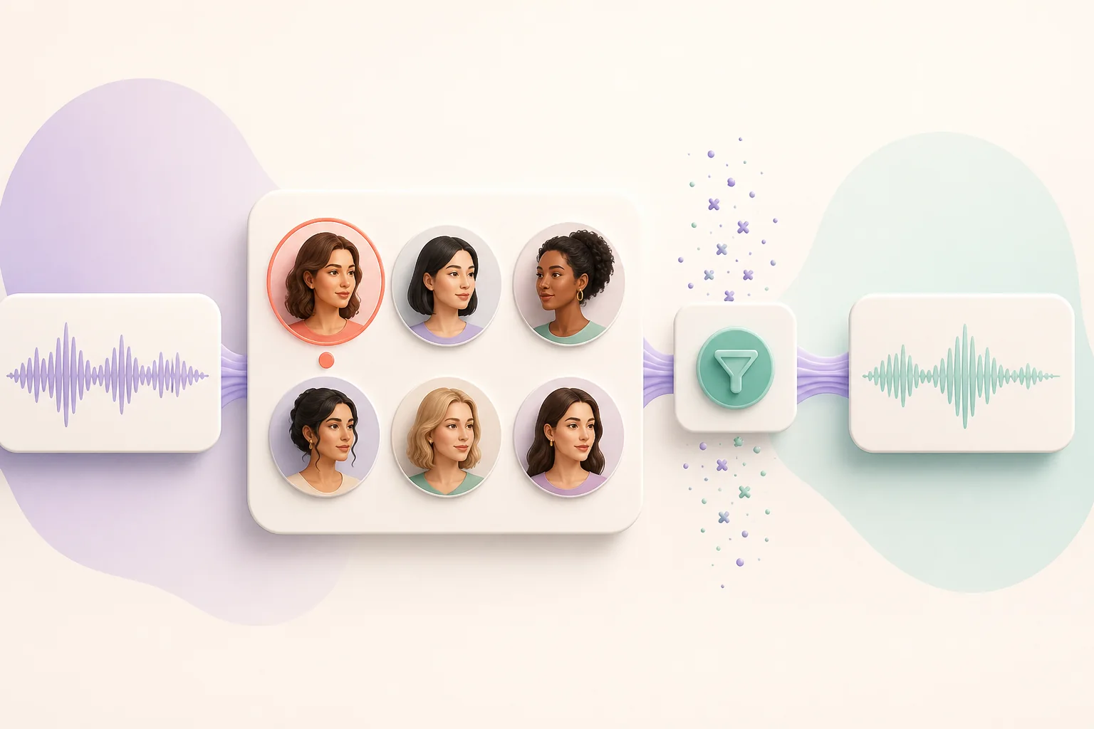 Girl voice changer target voice and background-noise controls